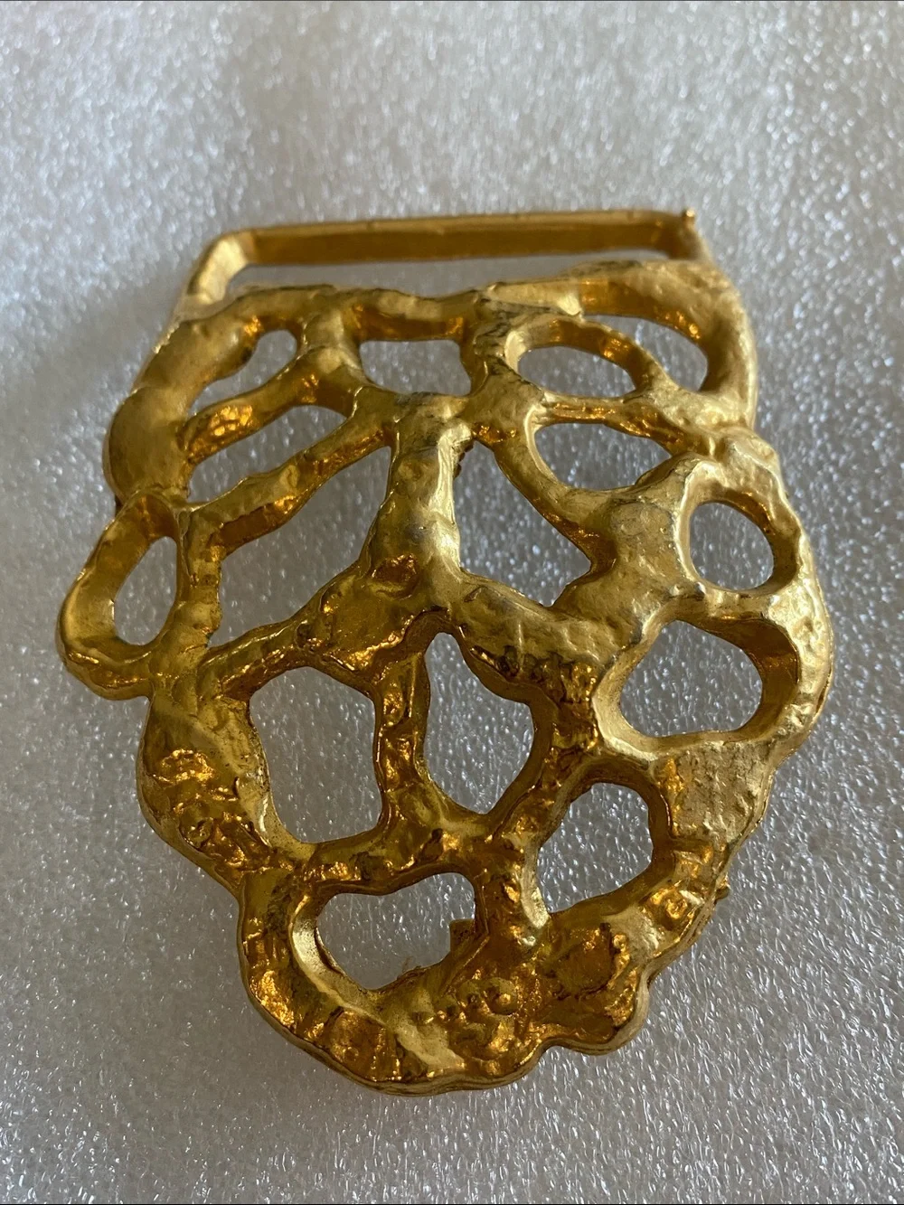 Abstract Gold Filigree Belt Buckle - Women's Accessory
